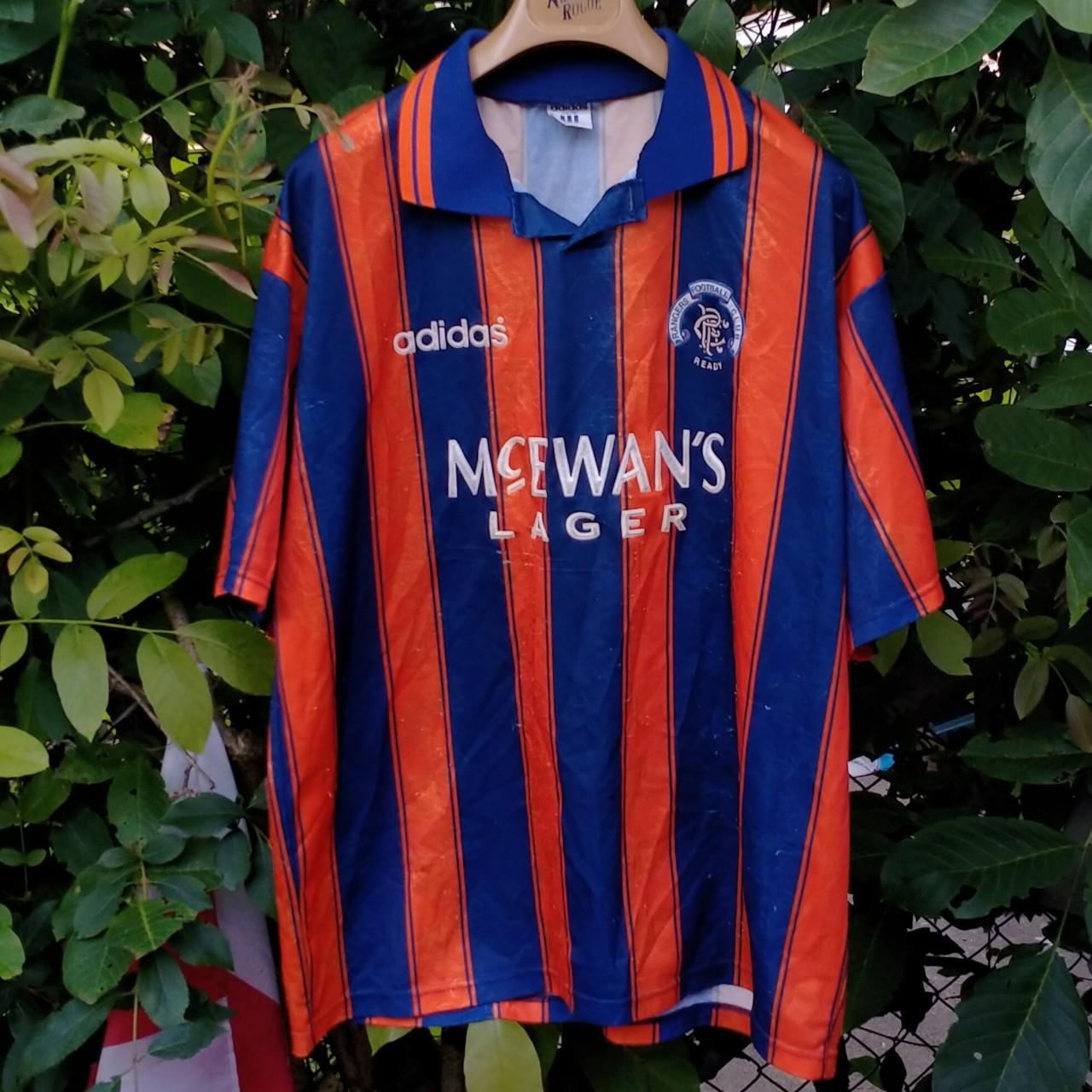 Glasgow Rangers 1993-94 orange away football shirt /... - Depop