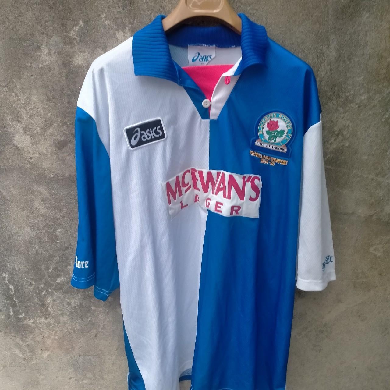Blackburn Rovers 1994-95 home football shirt/... - Depop