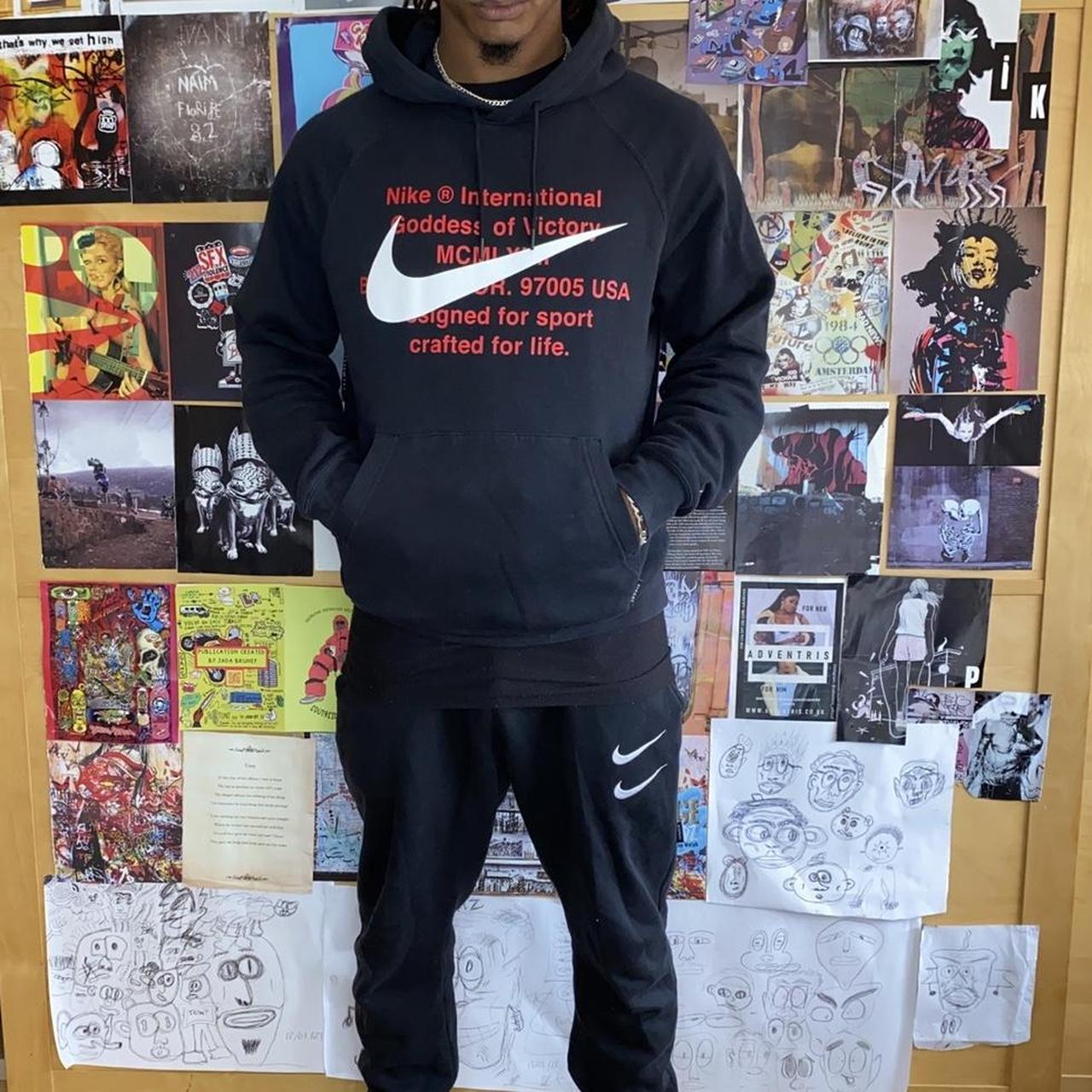 Nike Men's Black and Red Jumpsuit Depop