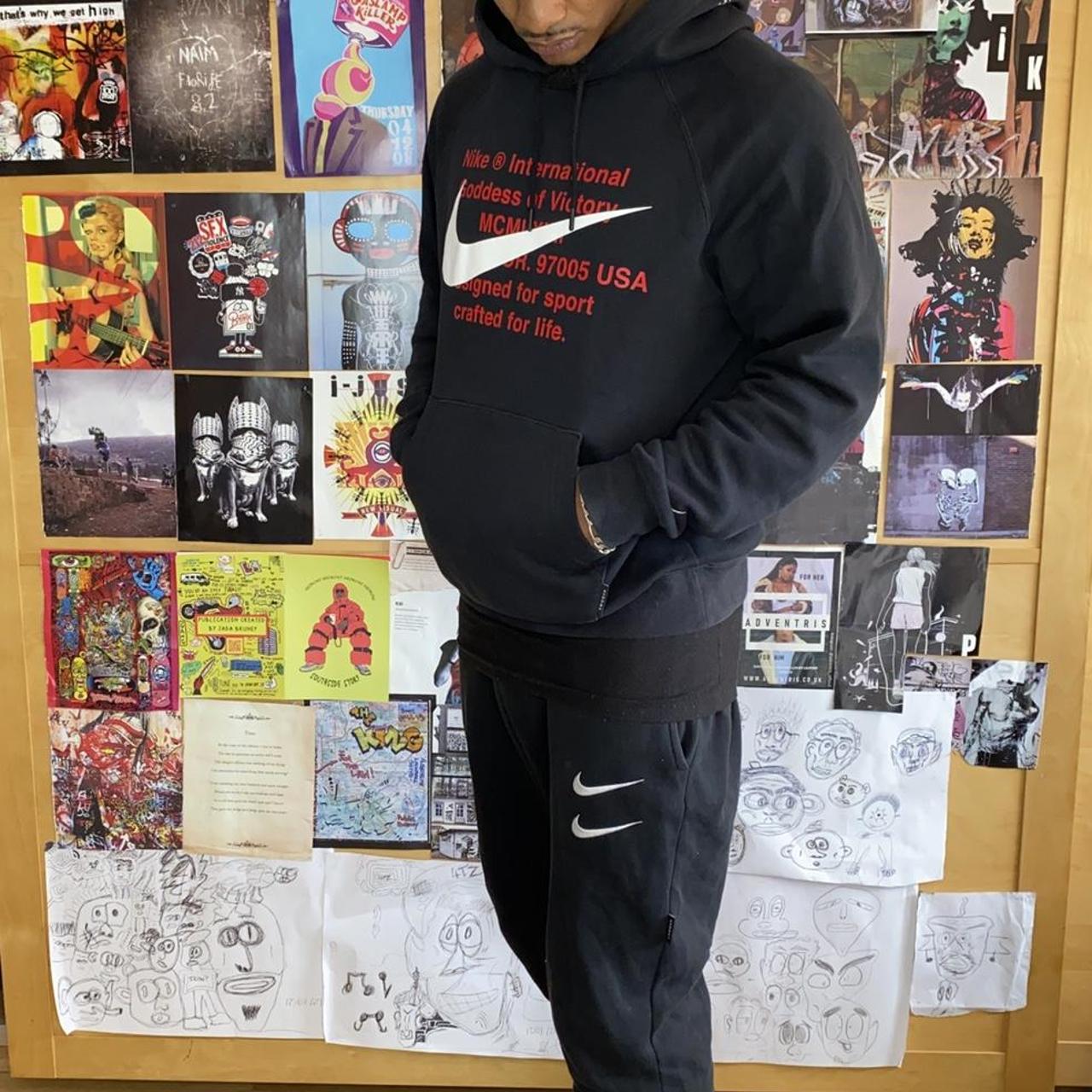 Nike Men's Black and Red Jumpsuit Depop