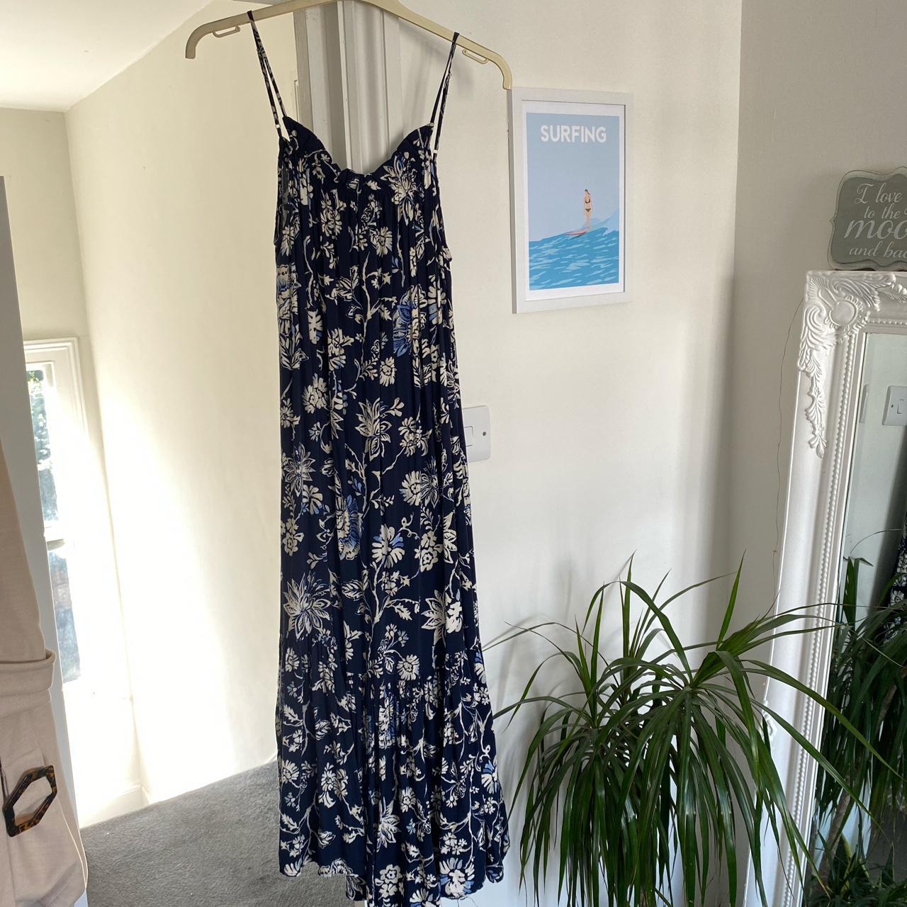 h&m navy floral dress