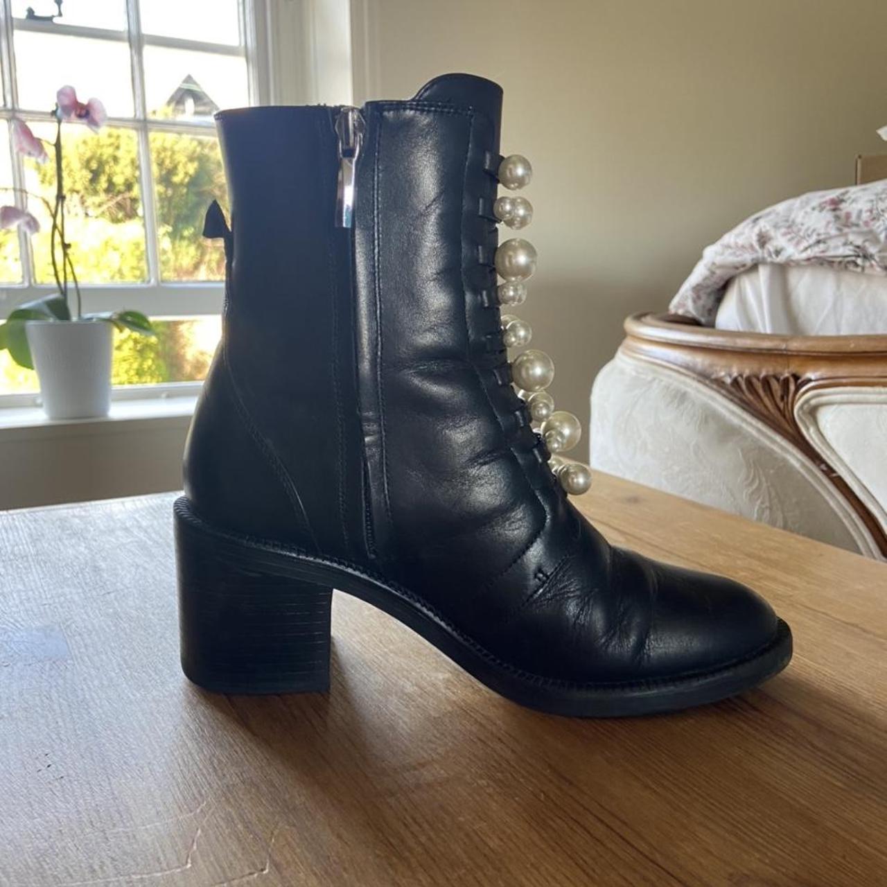 Zara - size 36 - Beautiful black leather boots with... - Depop