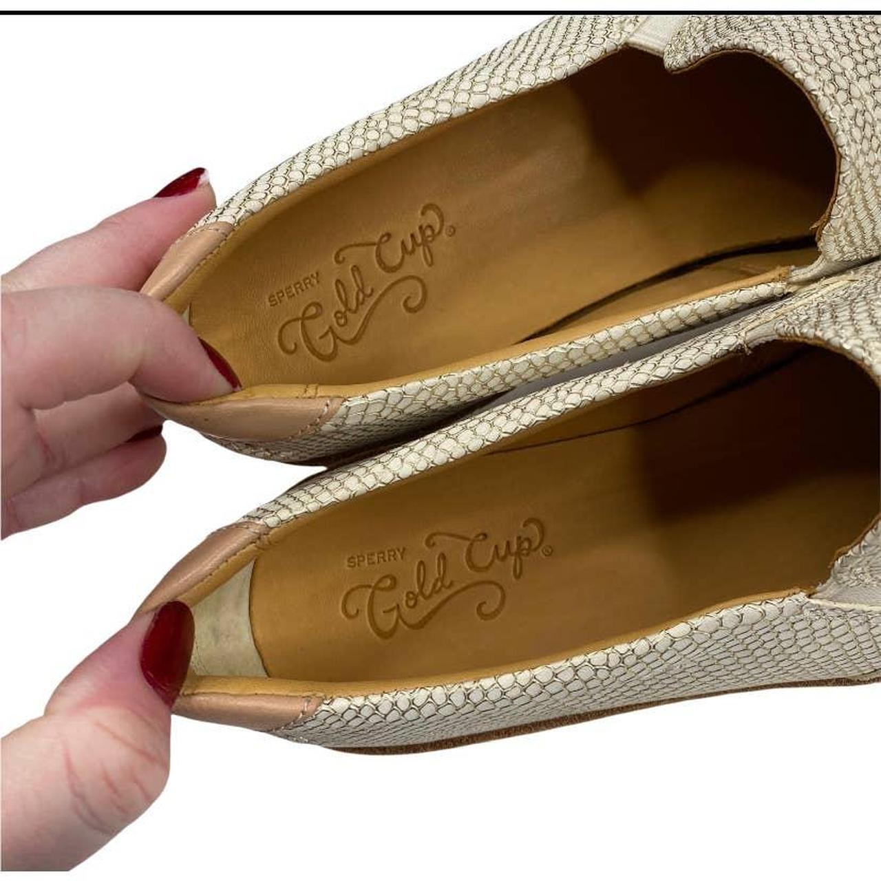 Sperry Women's White and Gold Loafers (3)