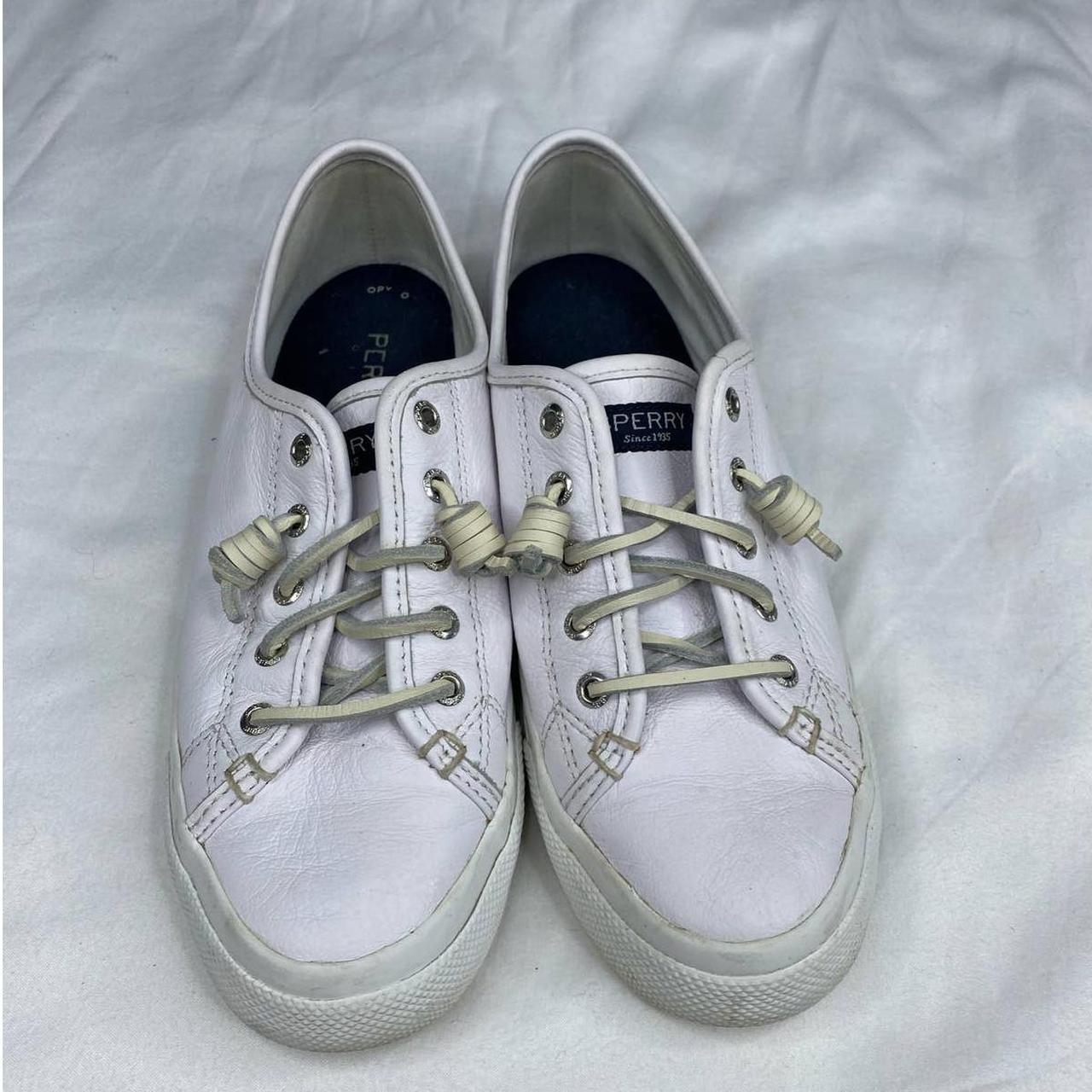 Sperry Women's White Leather Costal Vibe Top-Sider... - Depop