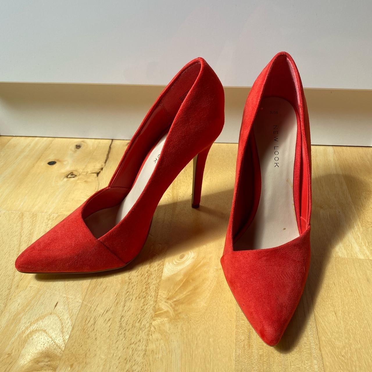 Gorgeous red new look suede high heels size 3 Brand... - Depop