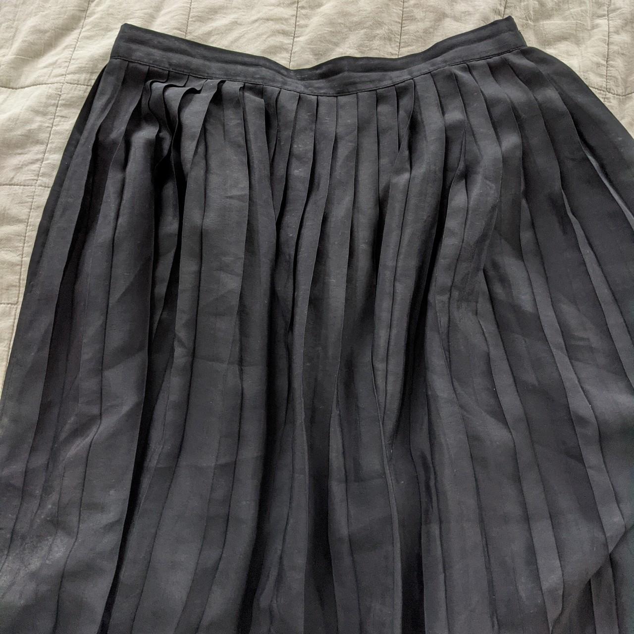 Monki pleated black lightweight skirt with raw... - Depop