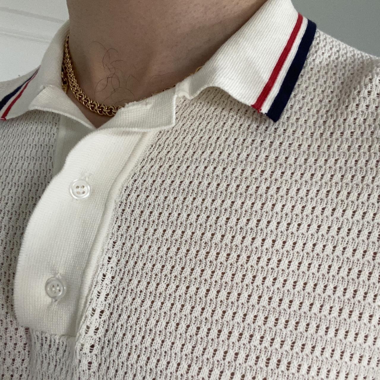 Noah L white mesh knit polo, Worn once , Amazing...