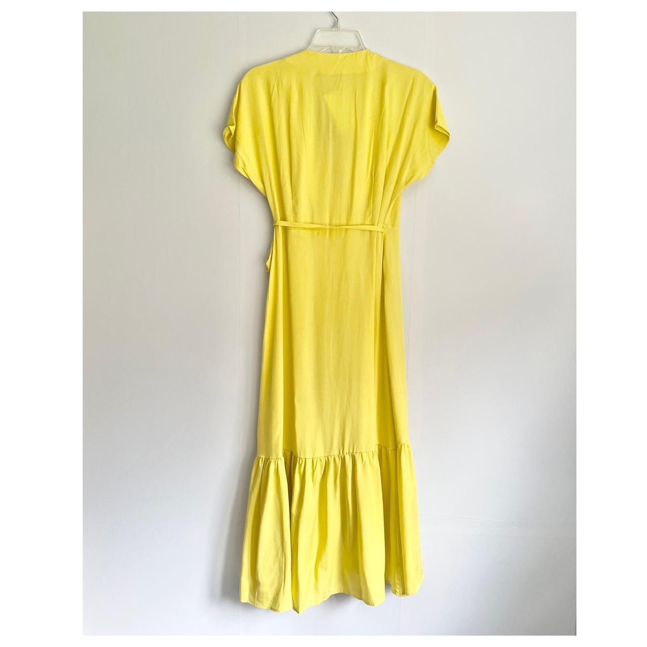 NEW Mango Yellow Maria Wrap Dress US 2. New with... - Depop