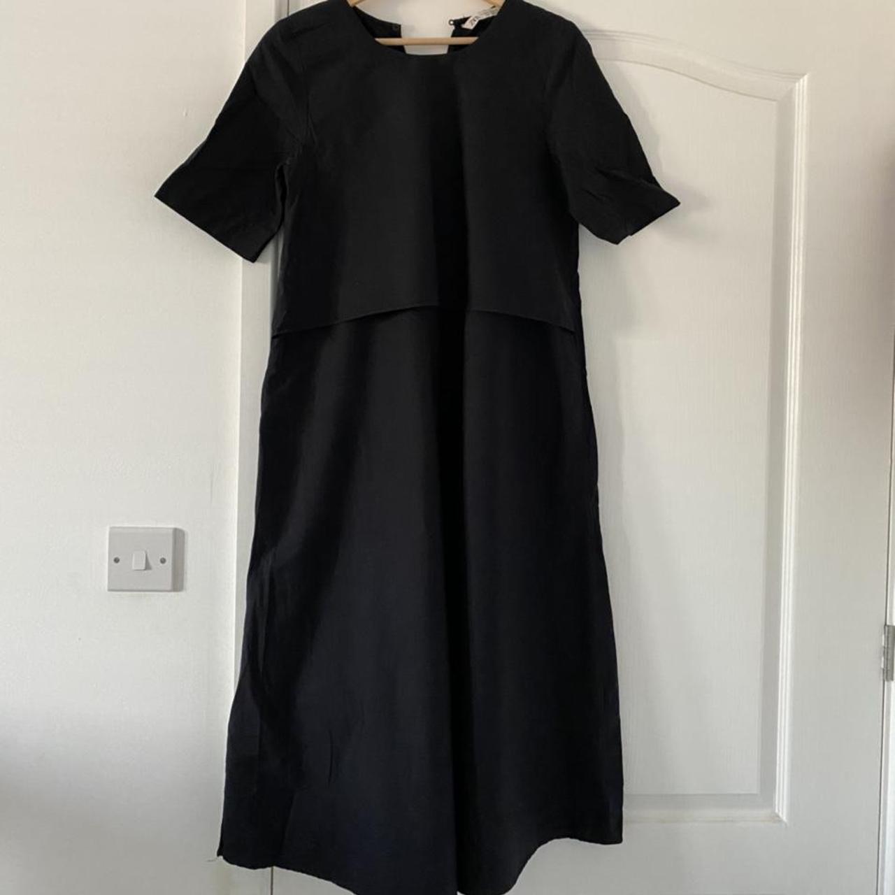 zara black layered dress