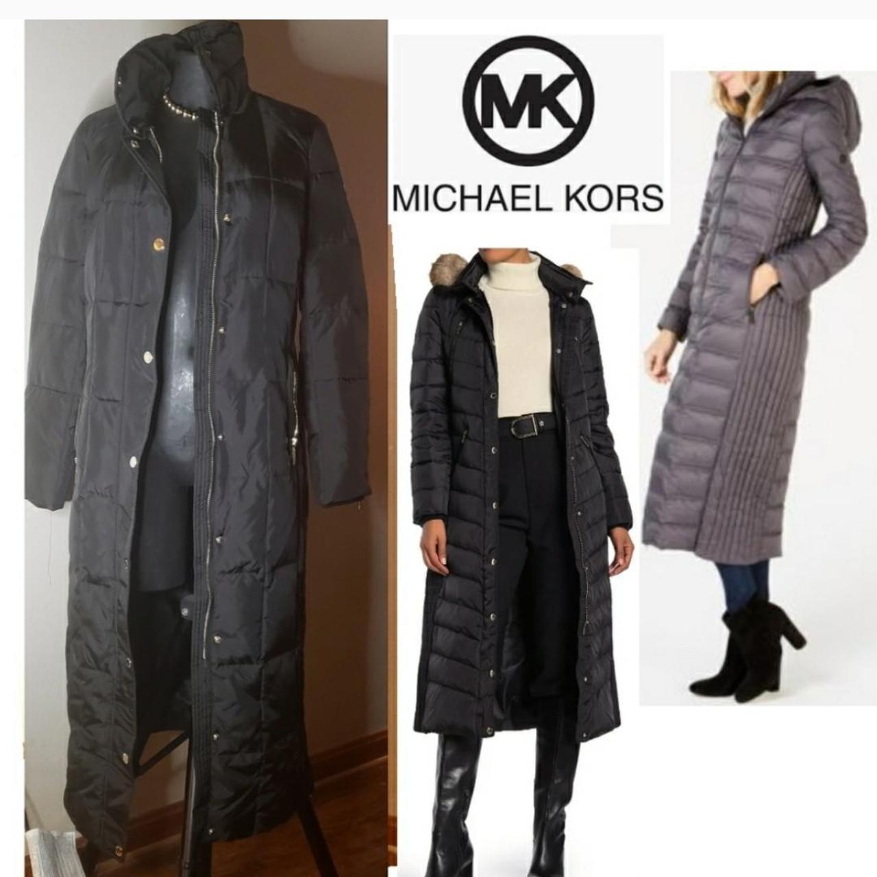 Michael Kors long puffer/parka coat. Blk. Never... Depop