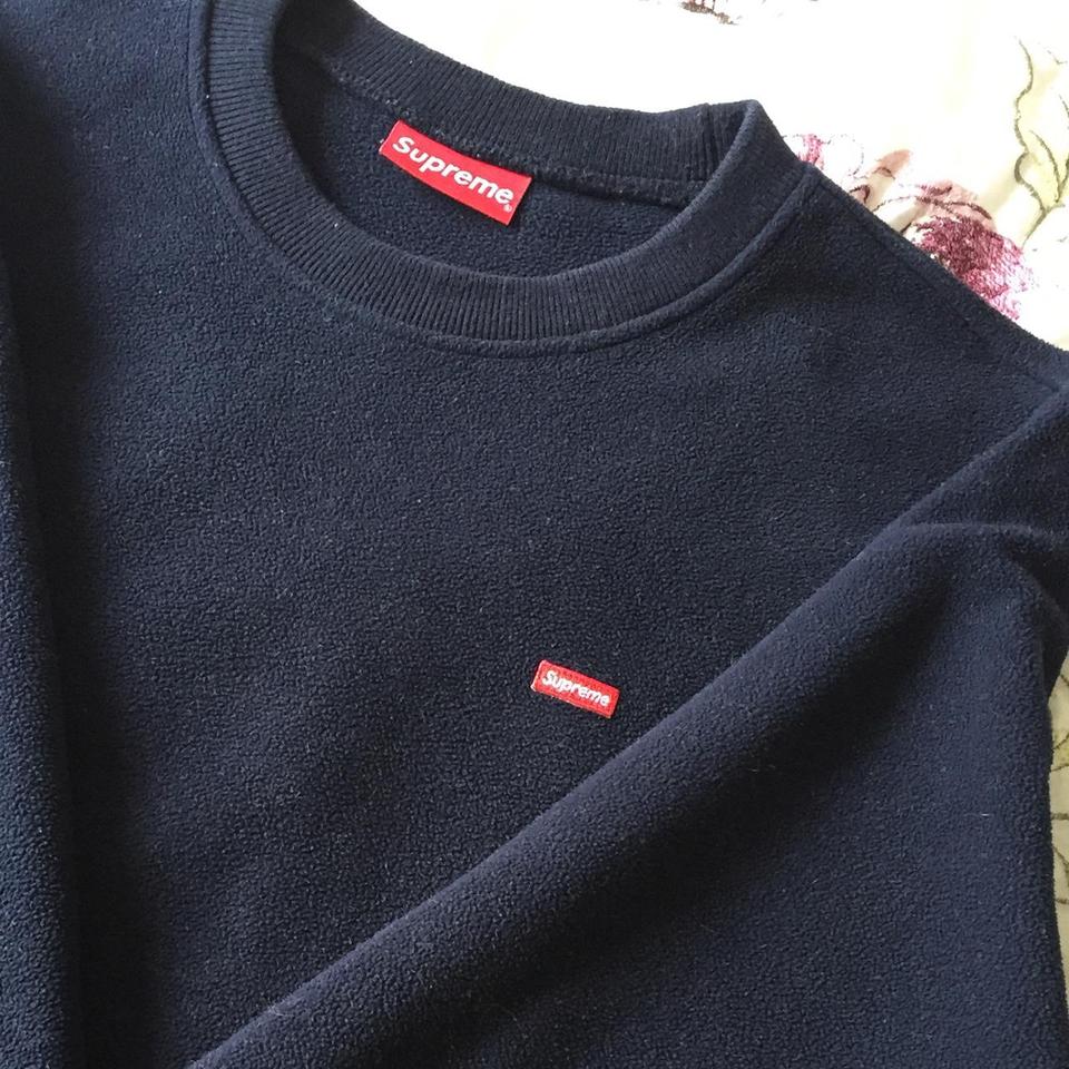 Supreme Small Box logo Polartec Fleece Crewneck -... - Depop