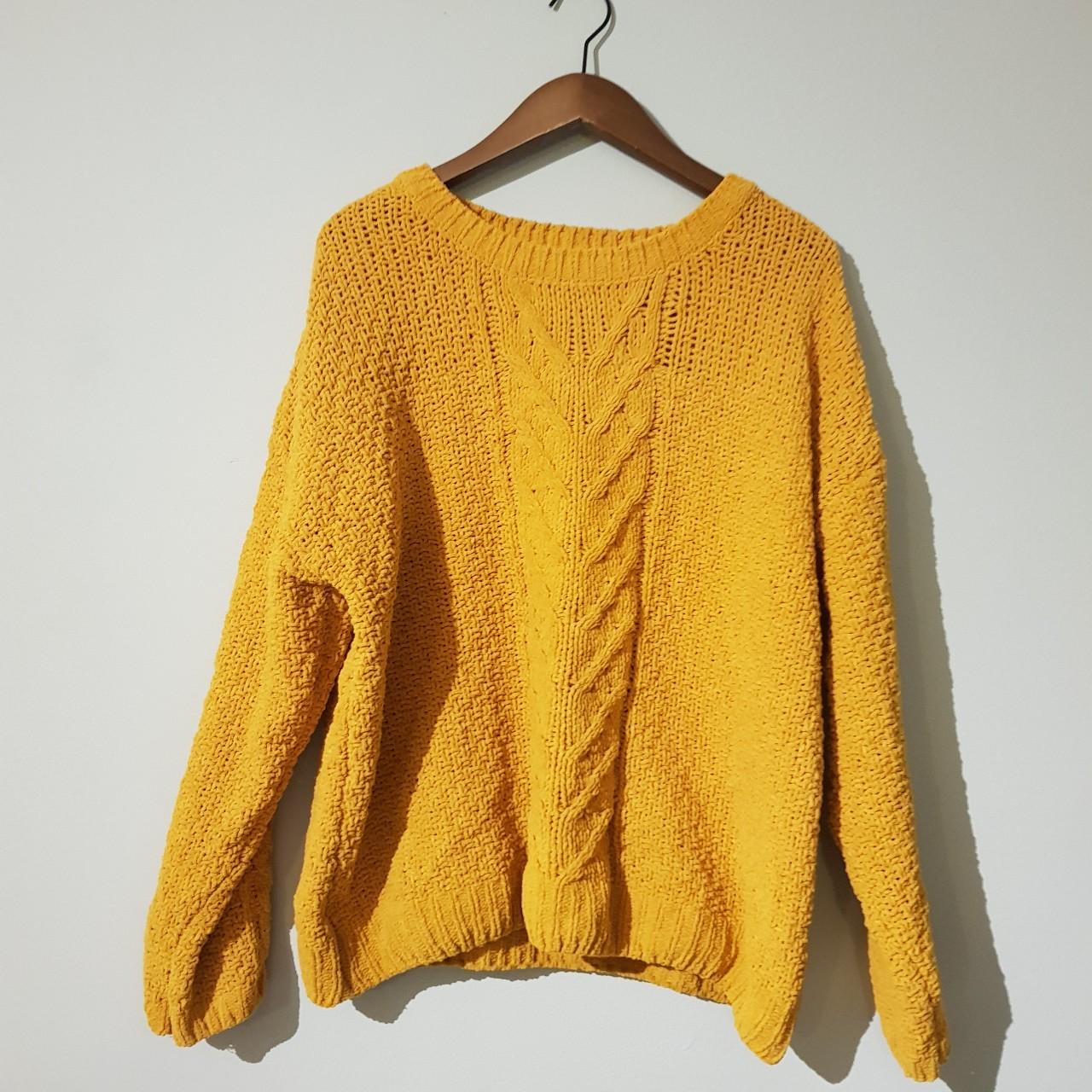 Yellow jumper Primark Size M. Chunky wide knit... Depop