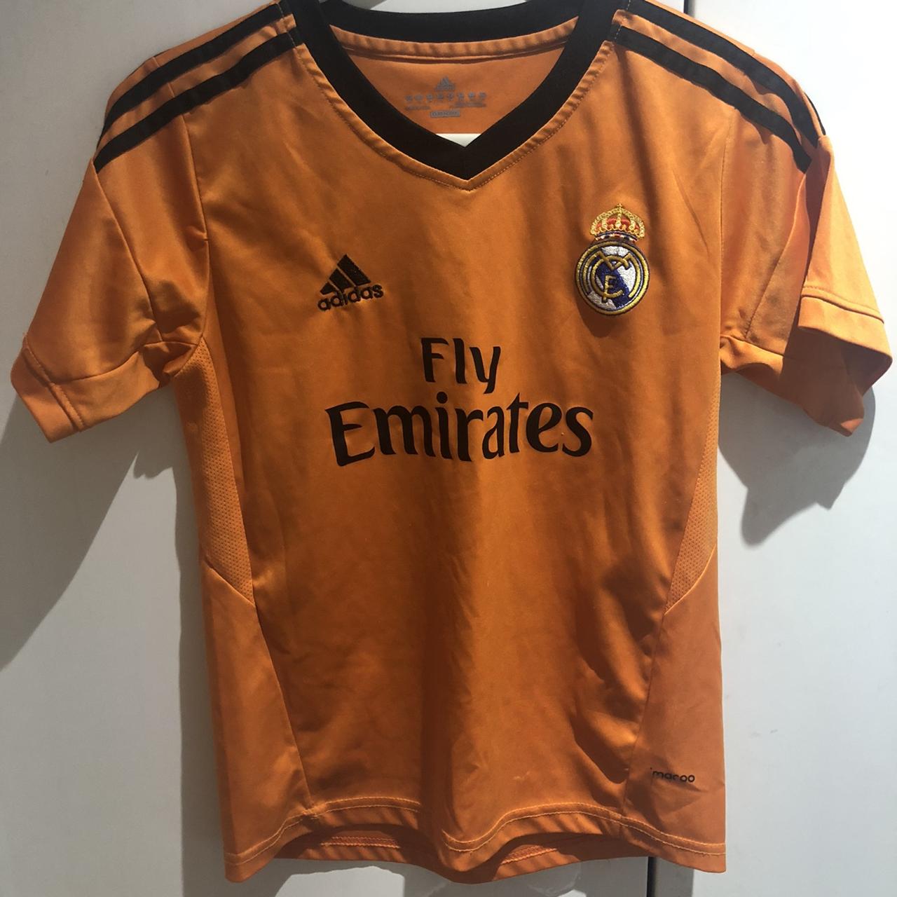 adidas real madrid 2013-14 orange classic third top - Depop