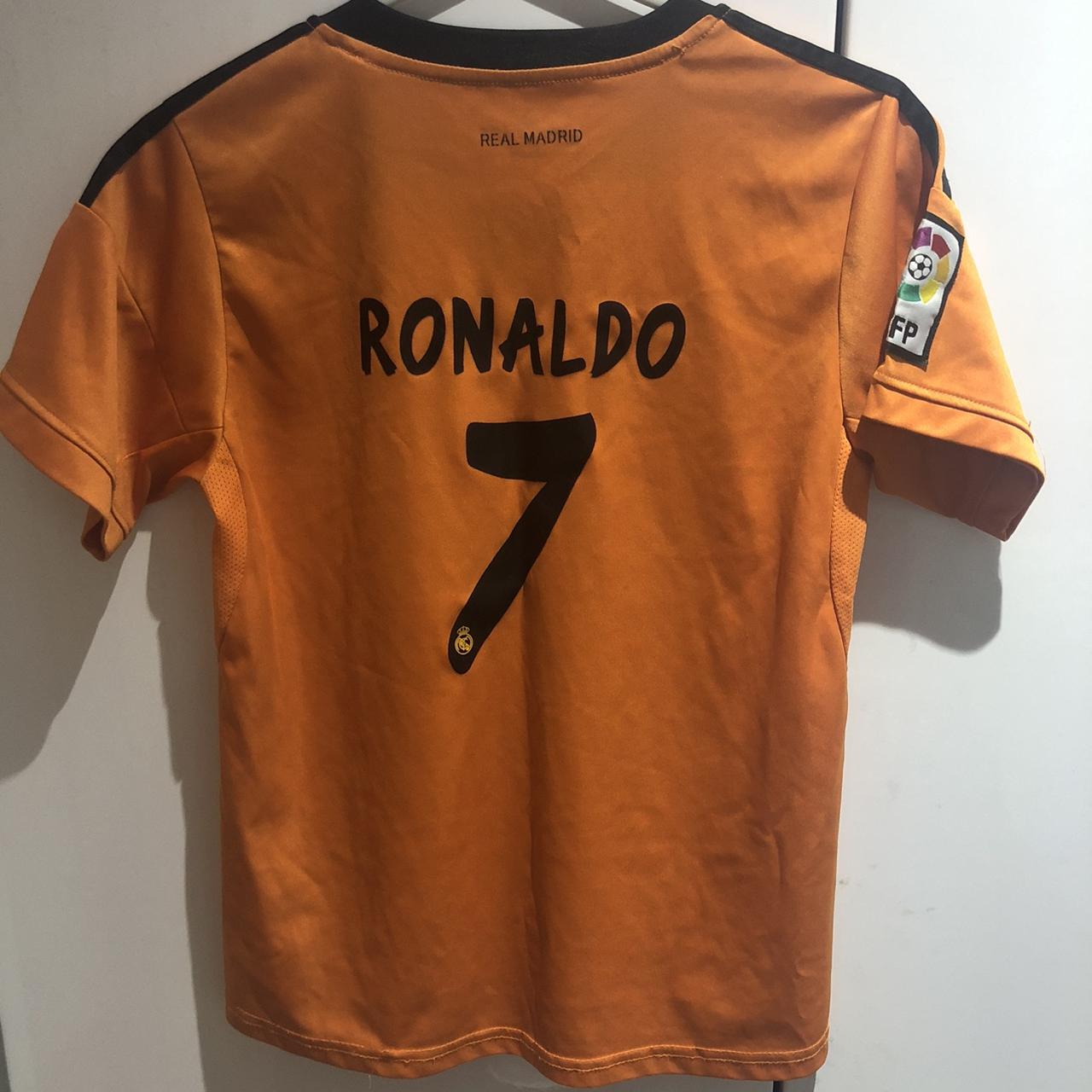 adidas real madrid 2013-14 orange classic third top - Depop