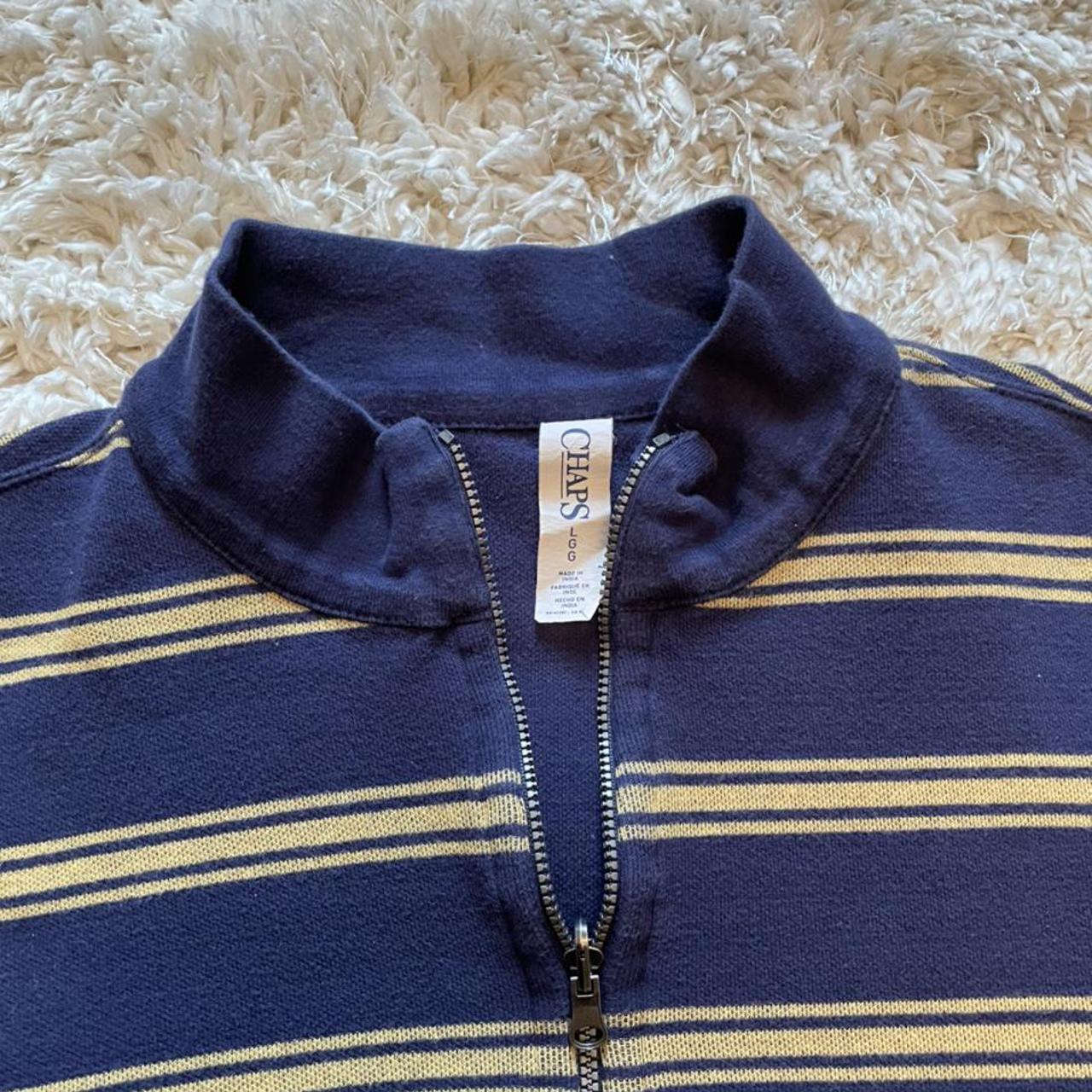 Chaps Men’s quarter zip!! Navy Blue pullover with... - Depop