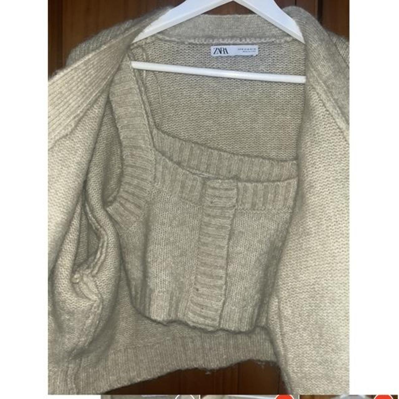 Zara co ord knit cardigan and crop top both Medium.... - Depop