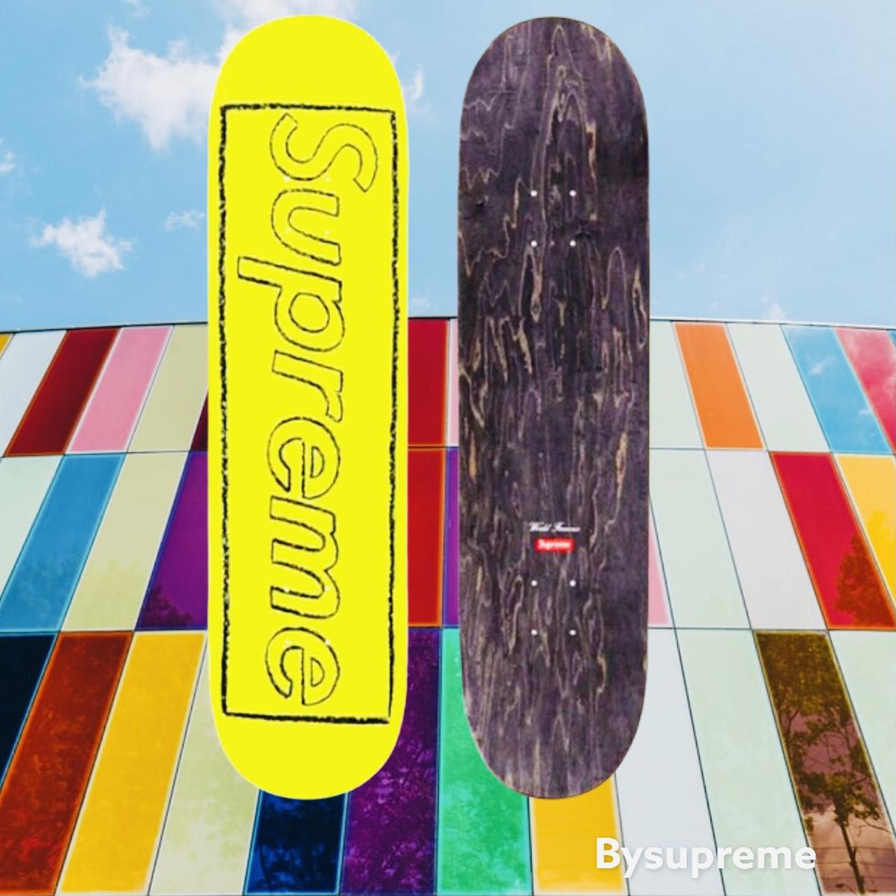 The Supreme KAWS Chalk Skateboard Deck - Yellow in...