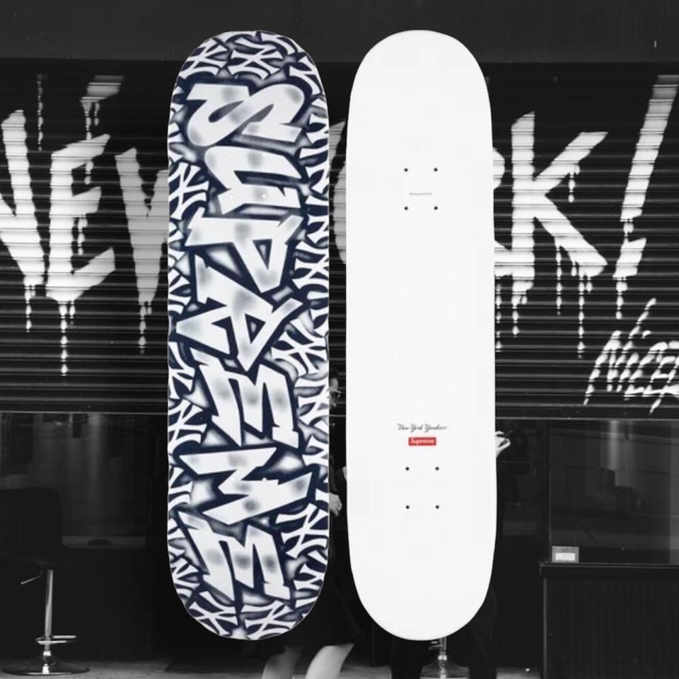 Supreme New York Yankees Airbrush Skateboard Deck - White