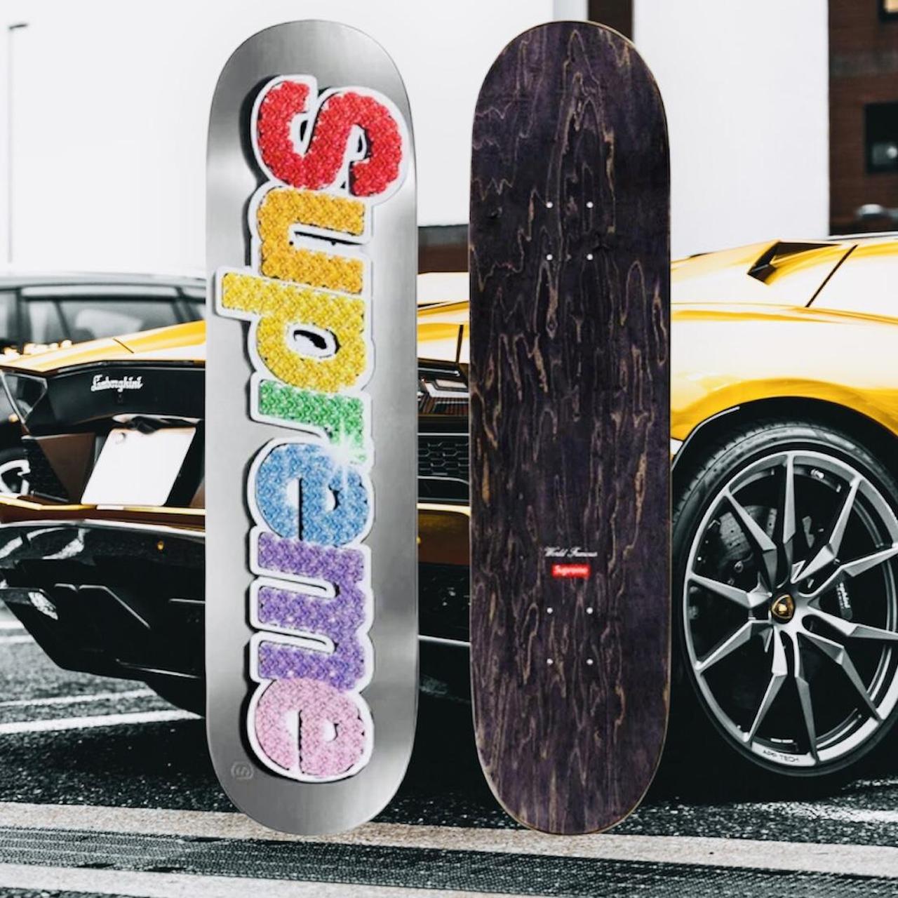 Supreme Chrome Orange Logo Skateboard Deck Size 8.25 Rare