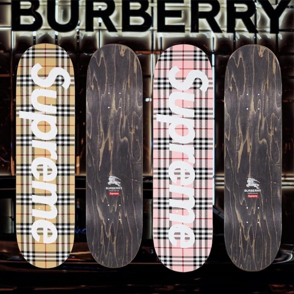 Supreme Burberry Skateboard Deck Set / Brand New /... - Depop