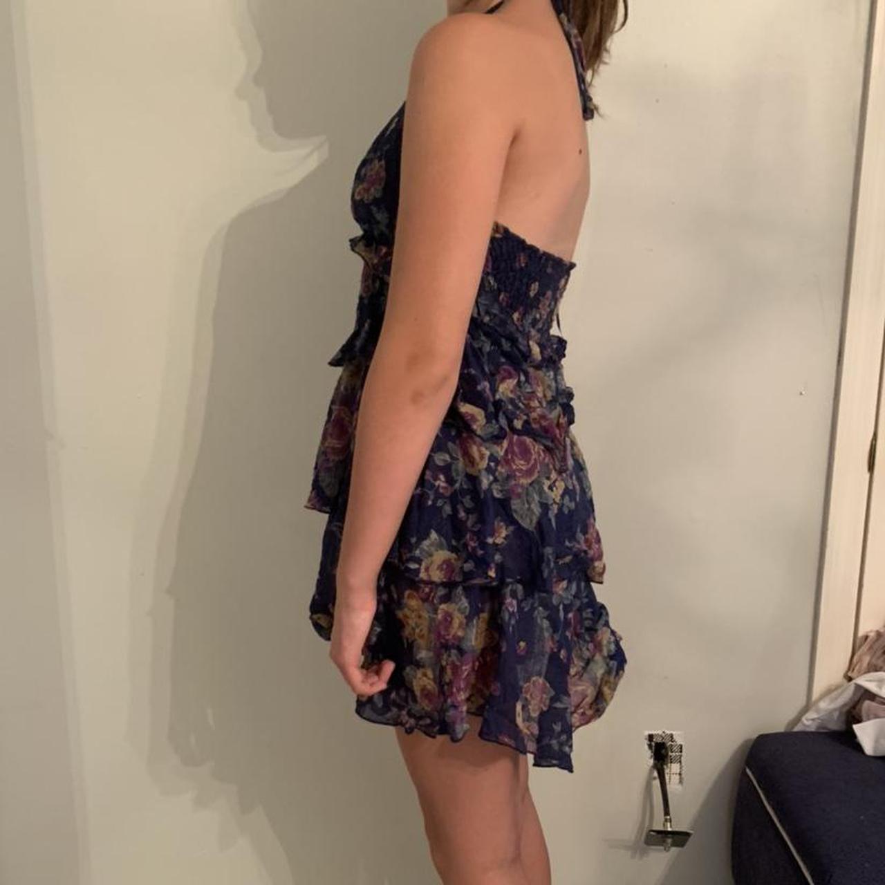 floral cotton halter dress soft easy to throw... Depop