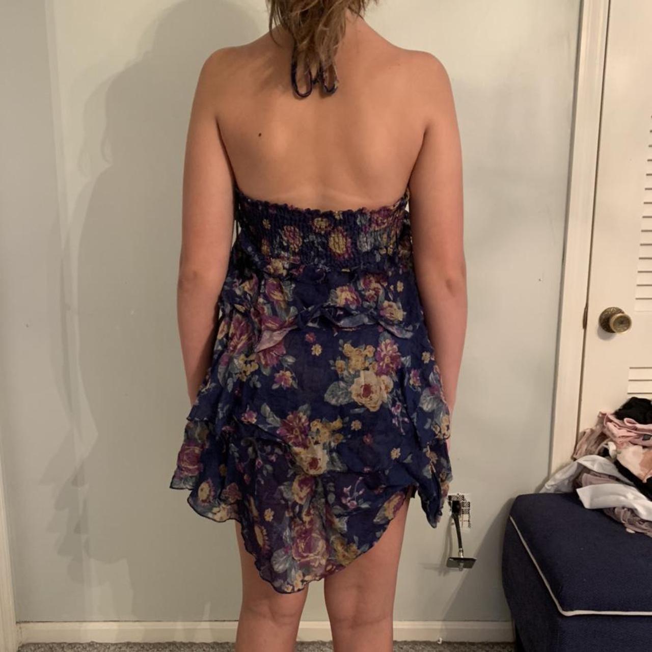 floral cotton halter dress soft easy to throw... Depop