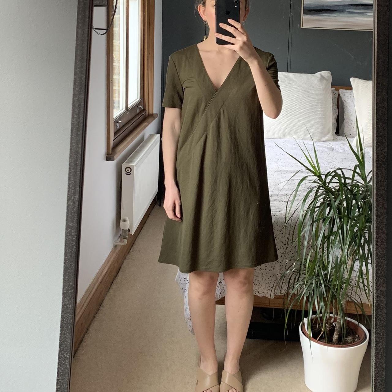 Zara Women's Khaki Dress | Depop