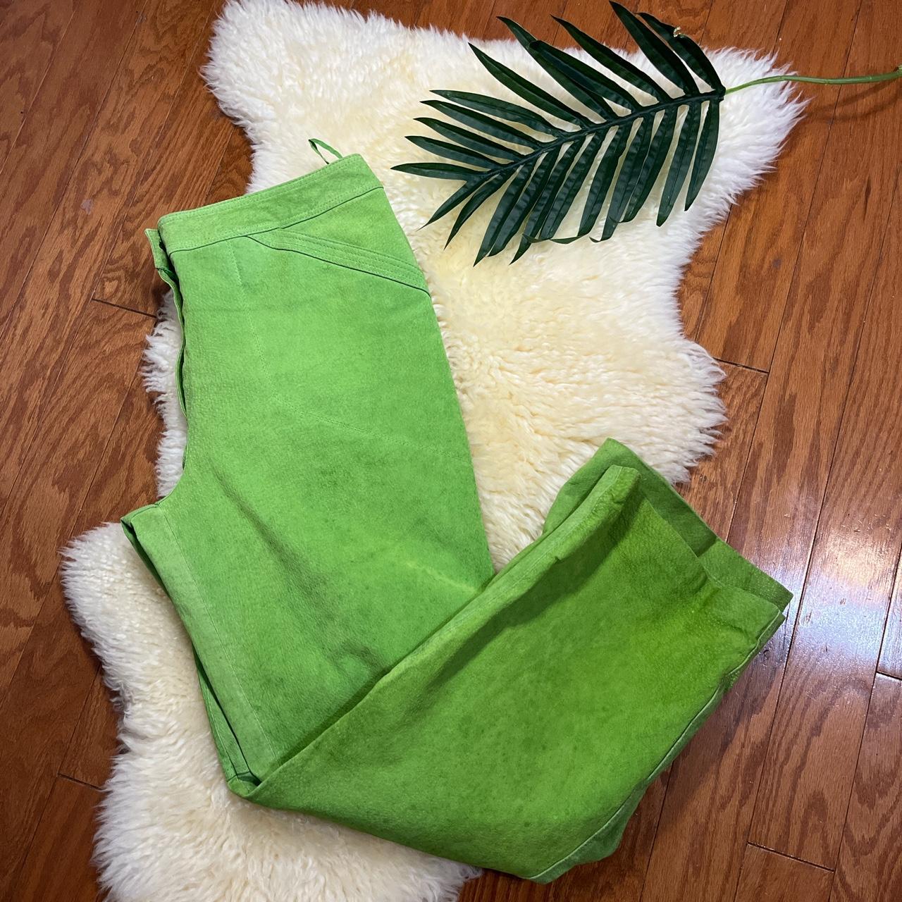 neon-green-leather-pants-by-metro-style-size-14-depop