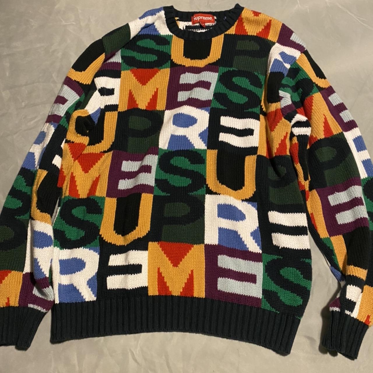 Supreme Big Letters MultiColored Sweater Medium