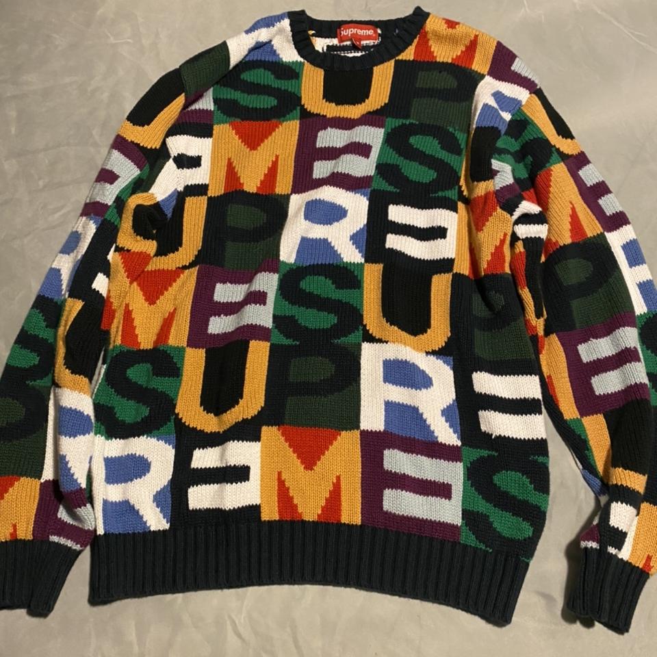 Supreme big letters 2025 sweater multicolor tutorial