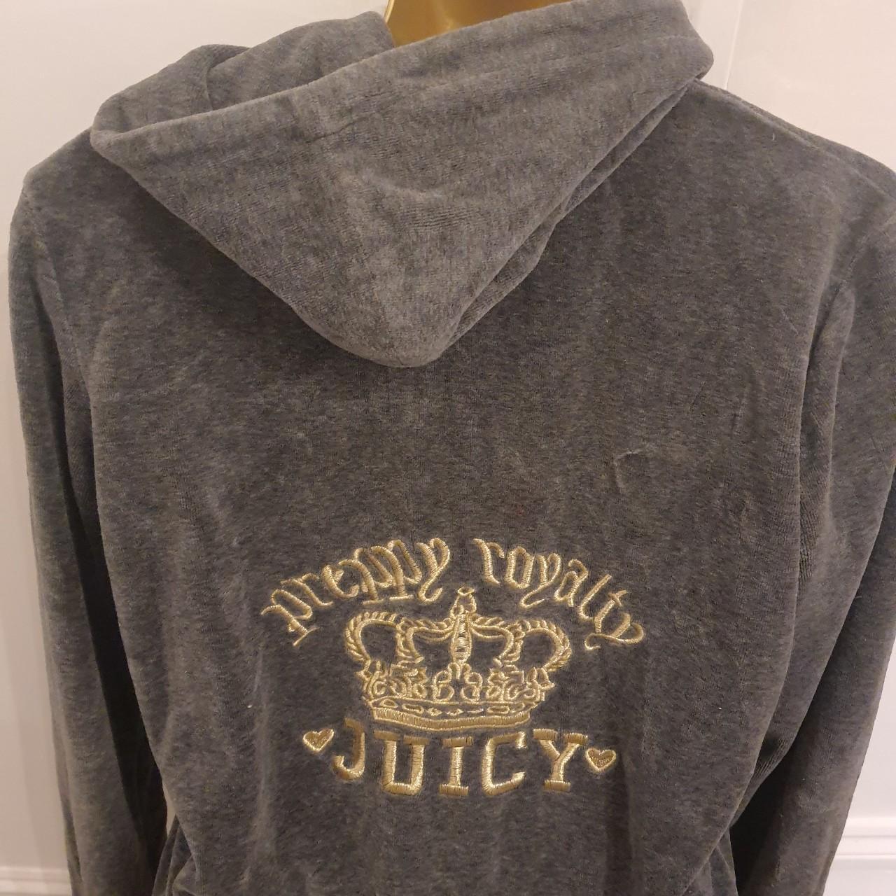 Vintage Juicy Couture tracksuit top. Grey and Gold. ... - Depop