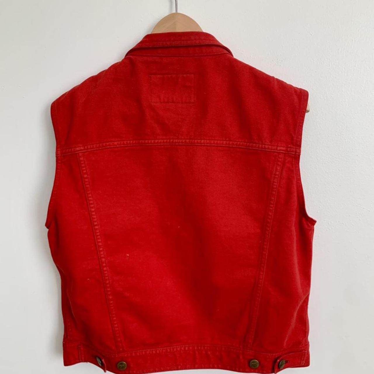 Vintage red denim vest 🔥 Depop