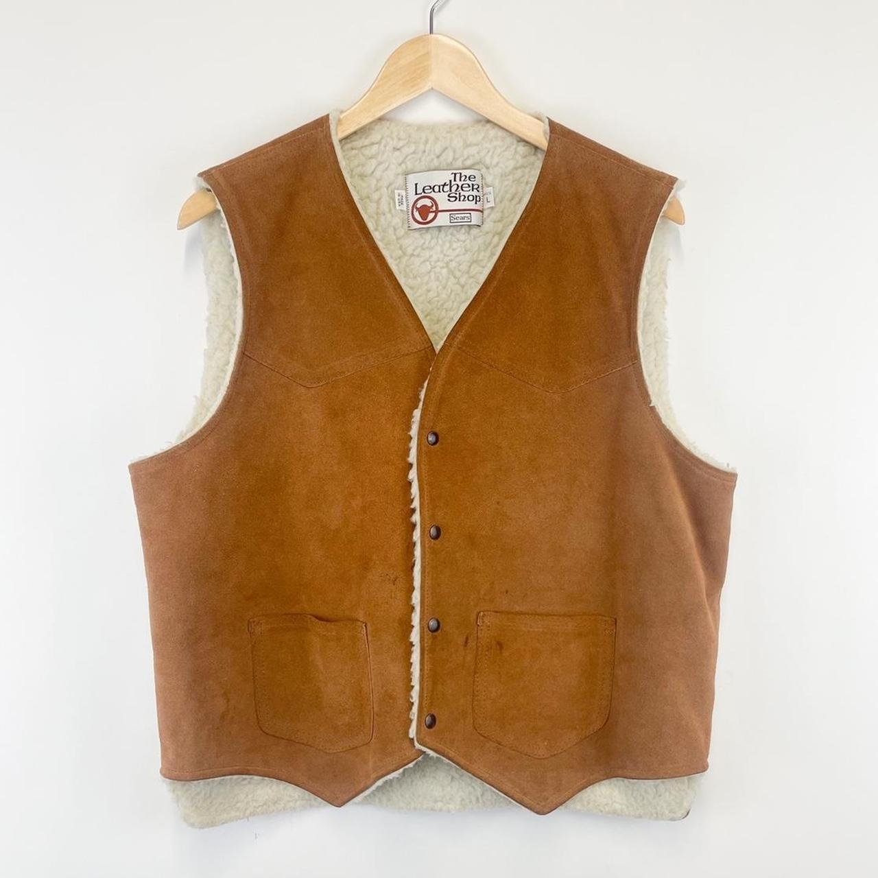 sherpa leather vest