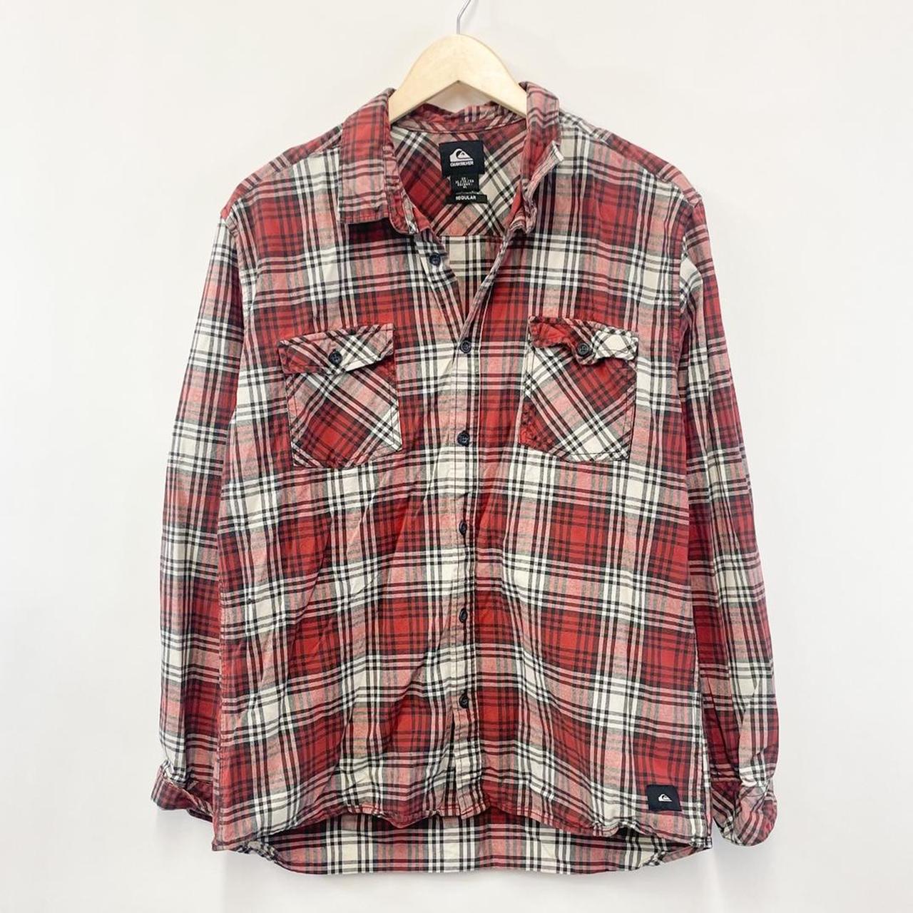 Quiksilver Men's Orange and White Shirt