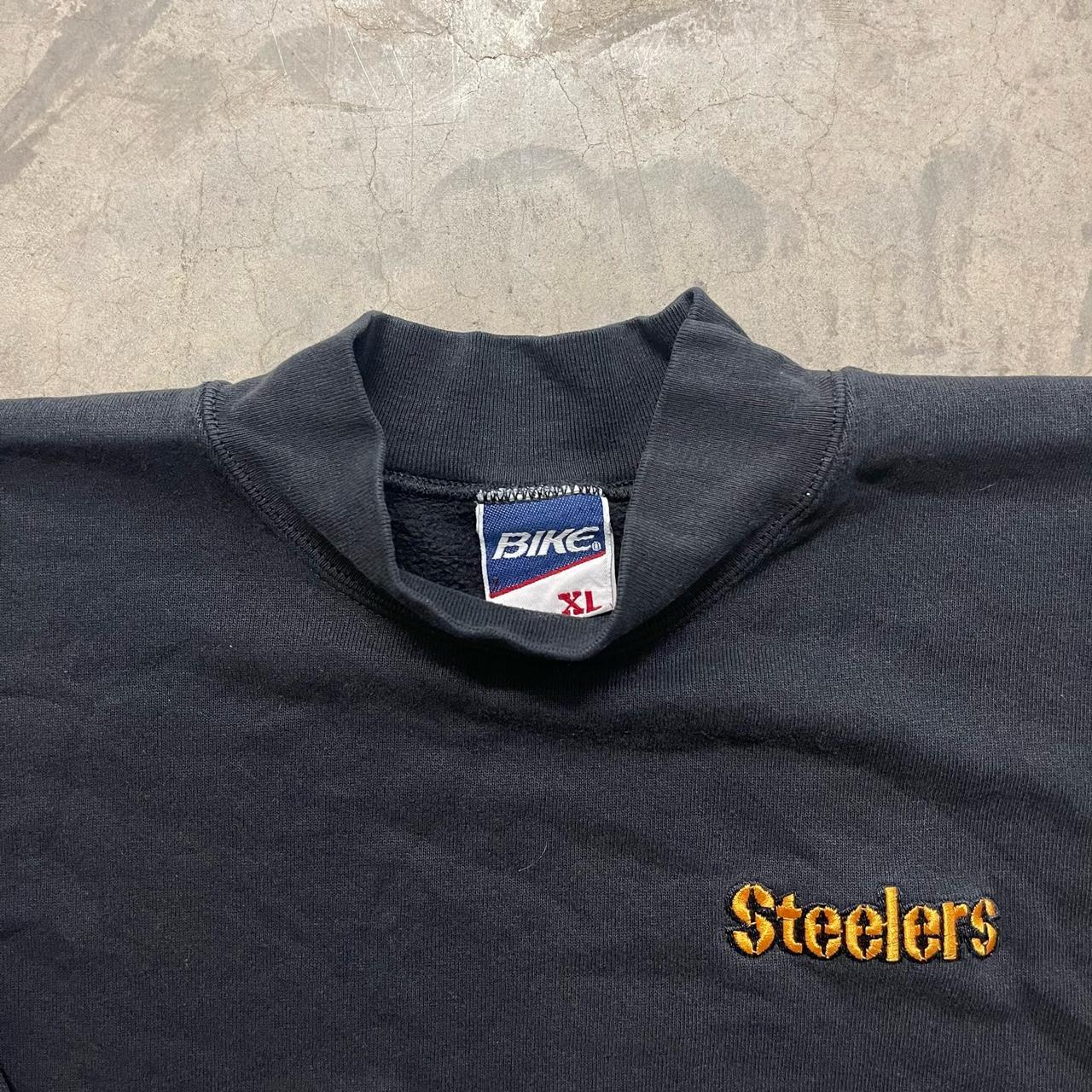 vintage 1990s pittsburgh steelers mock neck... - Depop