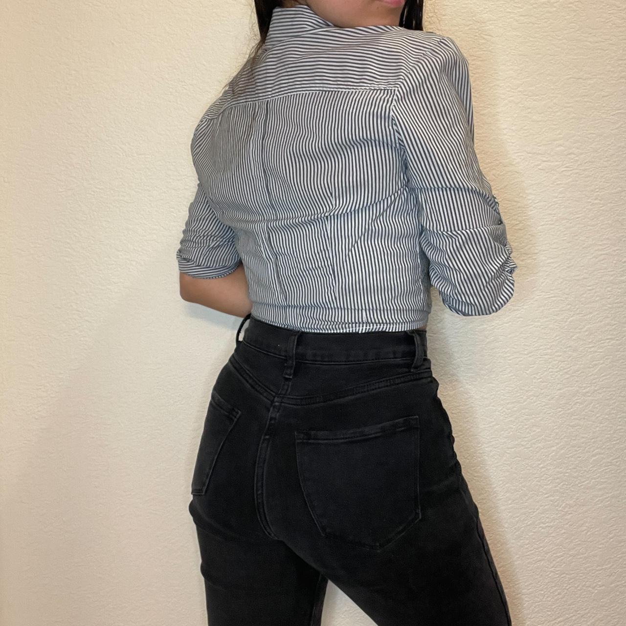 Women's Grey and White Shirt (4)