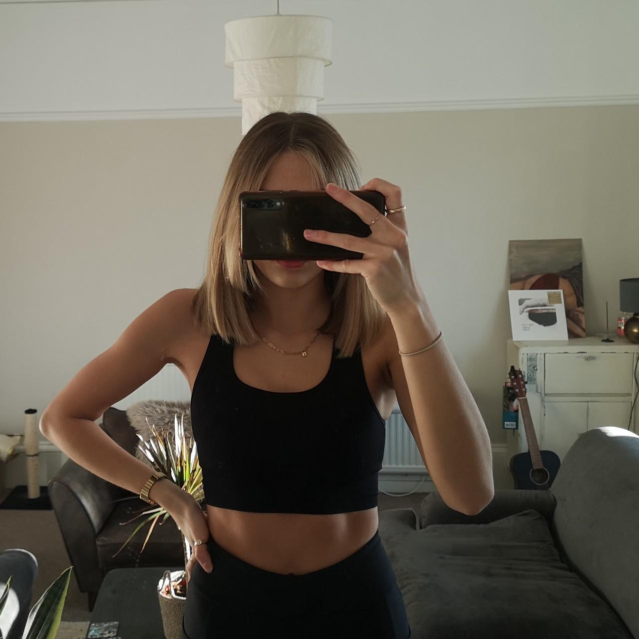 H&M Move - Black Cut Out Sports Bra, Women's - Depop