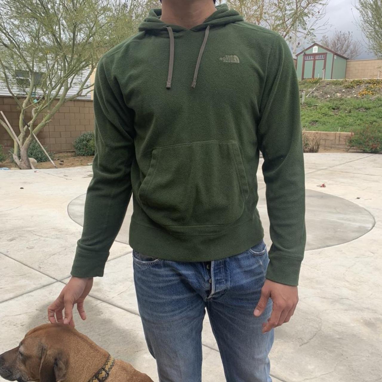 green north face hoodie