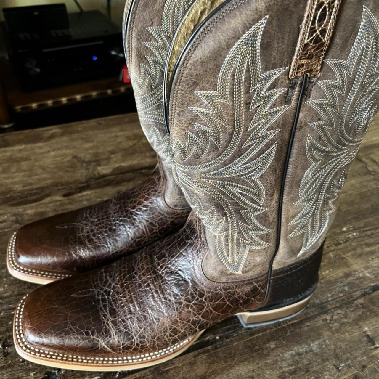 Traditional western mens Ariat cowboy tricolored... - Depop