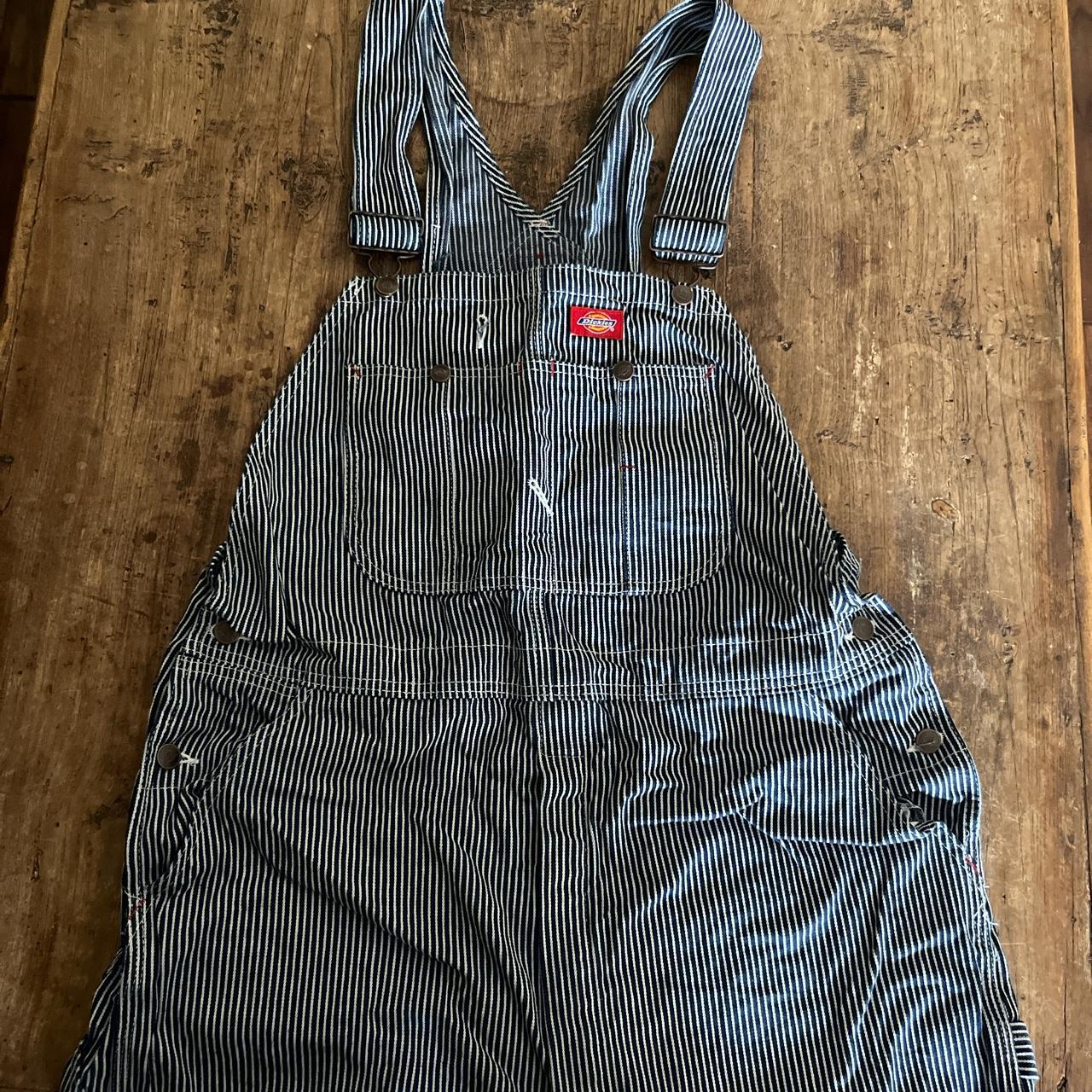 Dickies Men's Blue and White Dungarees-overalls | Depop