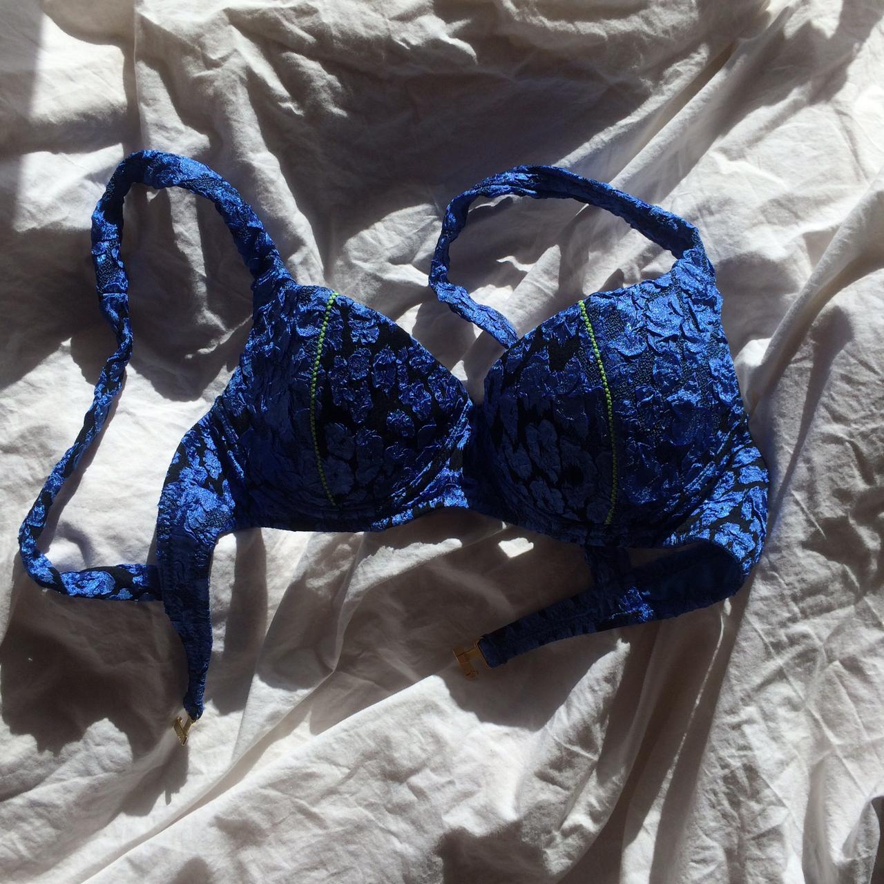 Moschino Blue Leopard Print Bikini Swim Set UK - Depop