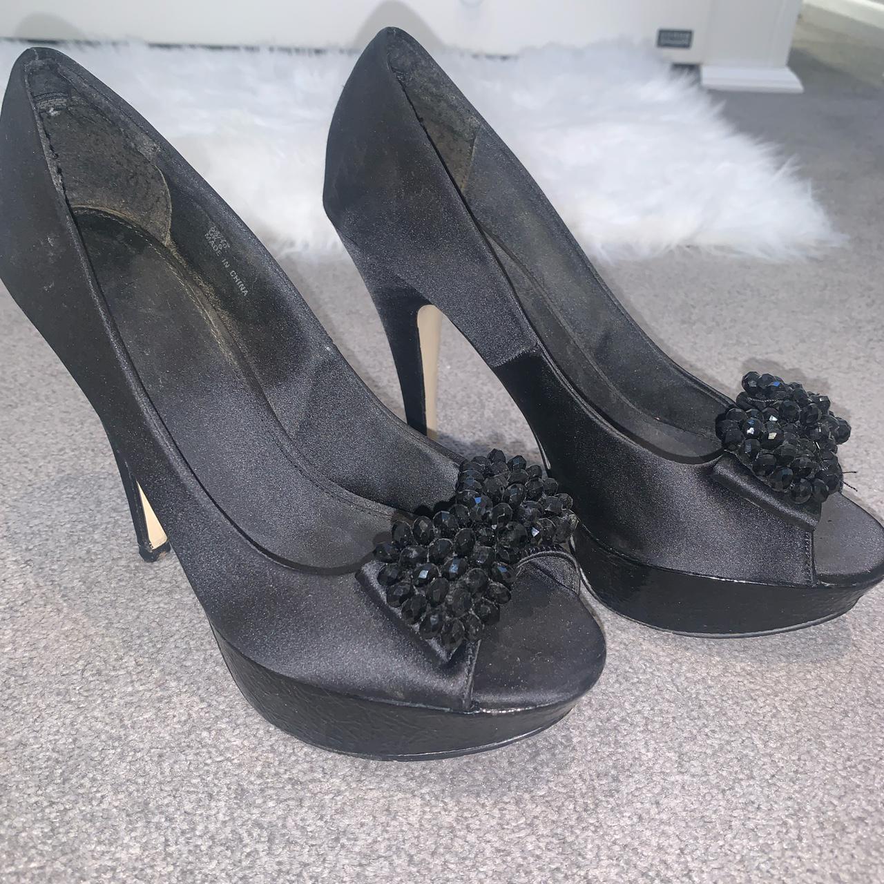 Carvela black high heel platform with bead detail... - Depop