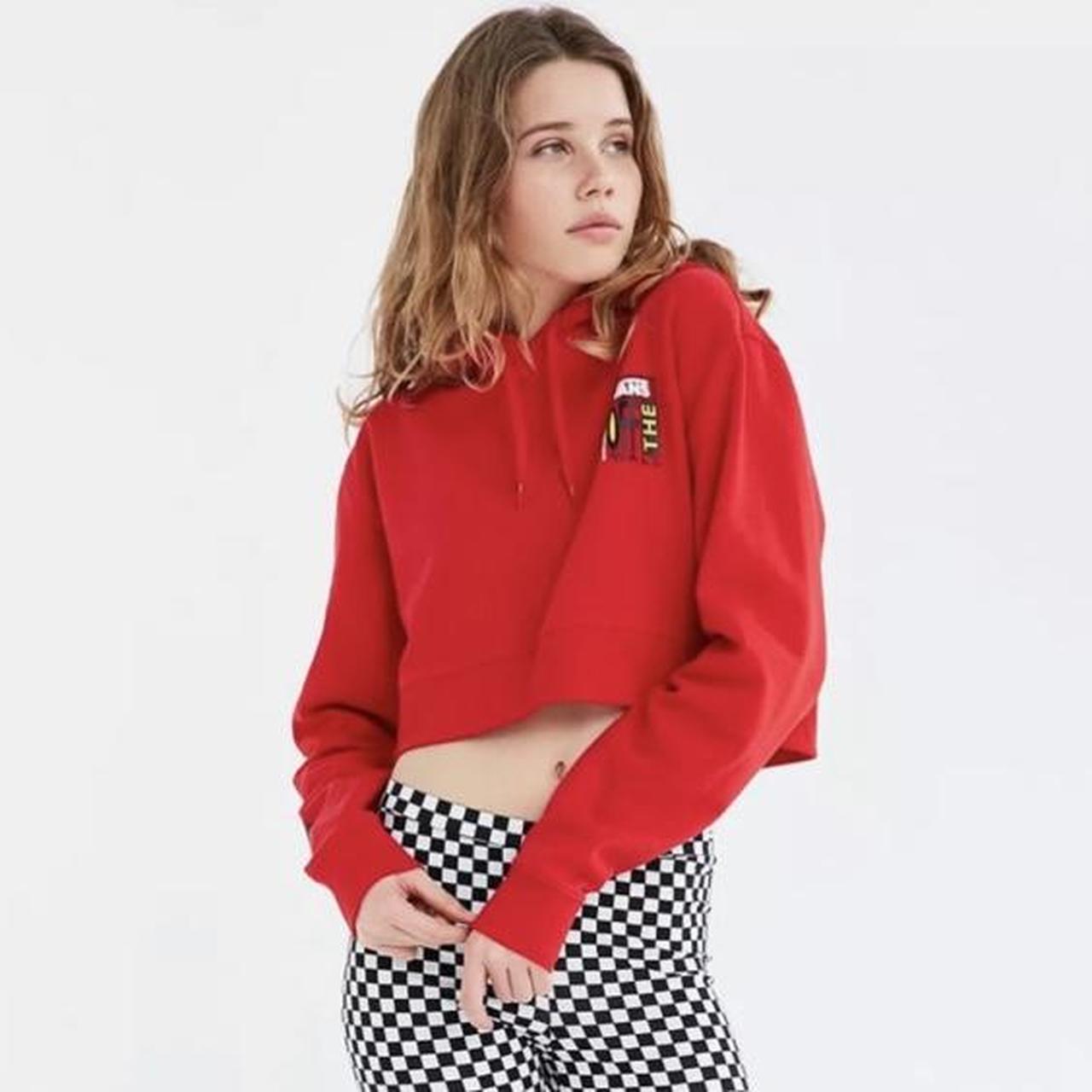 Red vans clearance cropped hoodie