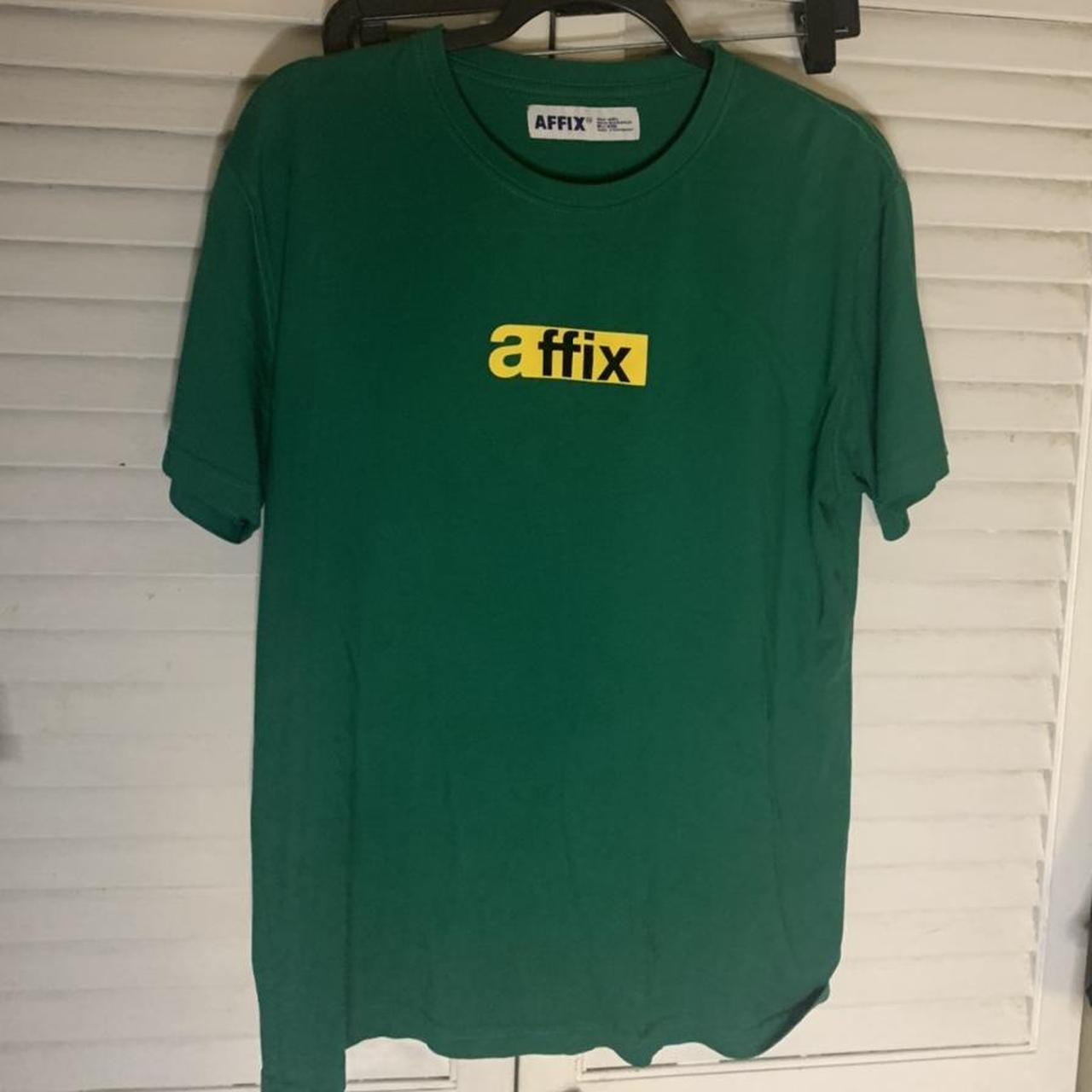 Affix Men's Green and Yellow T-shirt