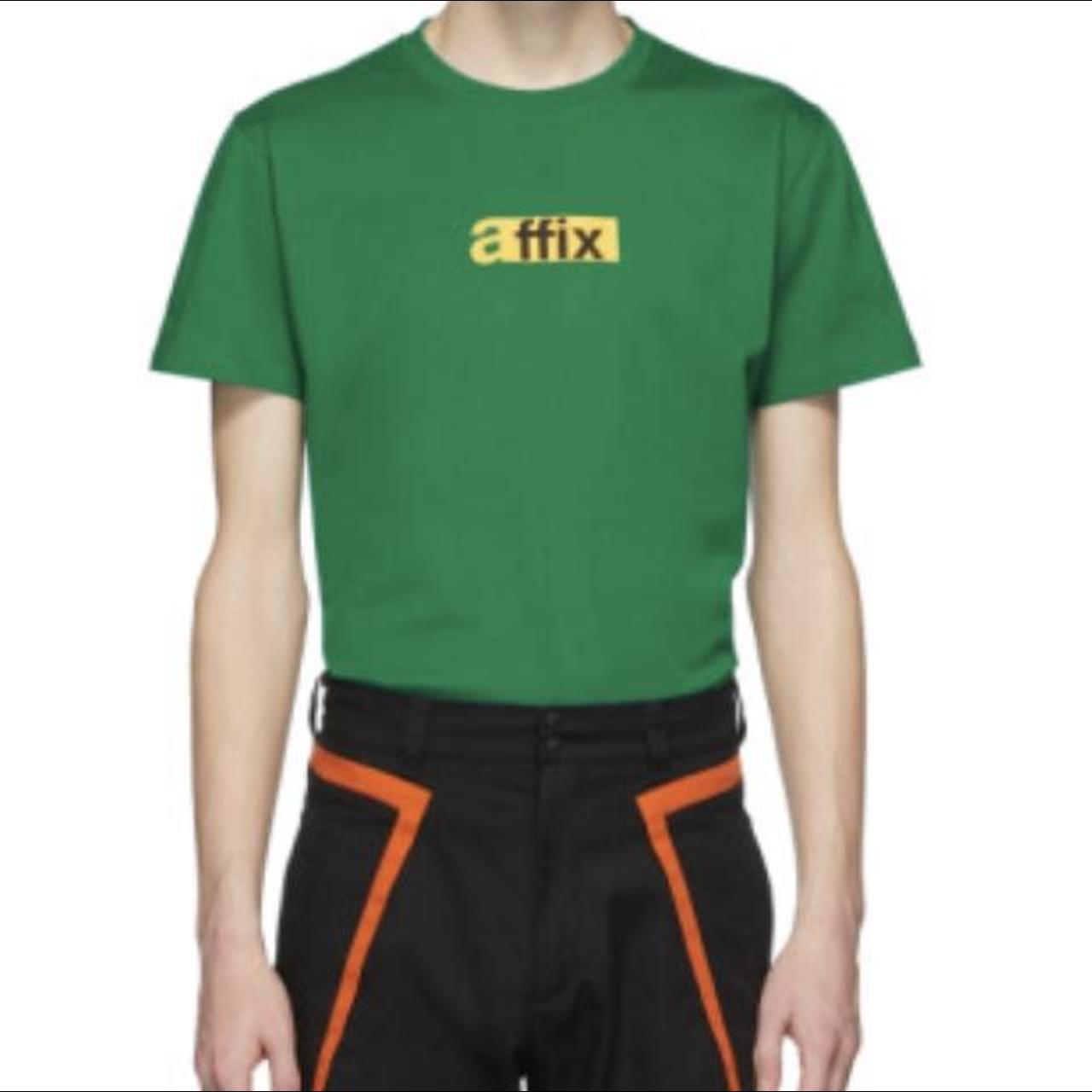 Affix Men's Green and Yellow T-shirt (2)