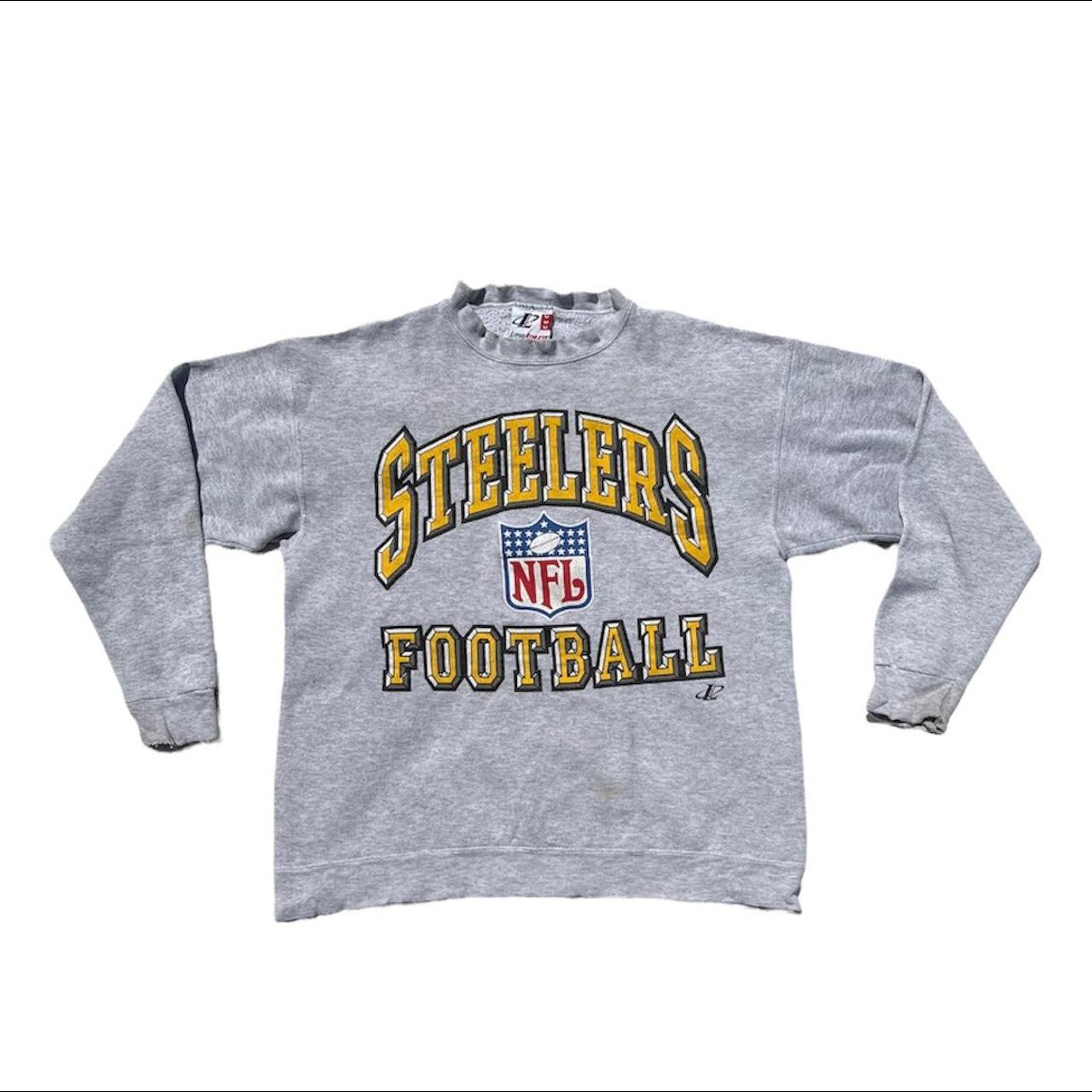 Vintage Pittsburgh Steelers Sweatshirt Grey Vintage - Depop