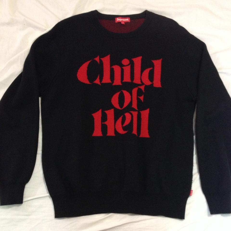Supreme child of hell sweater, fw15 size L #supreme... - Depop