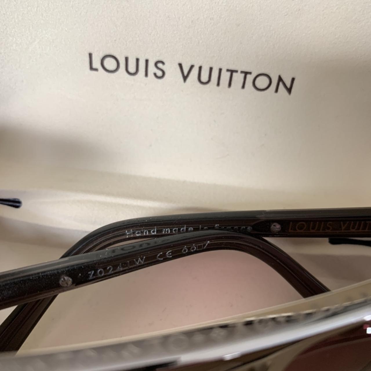 Louis Vuitton red/chrome evidence sunglasses. - Depop
