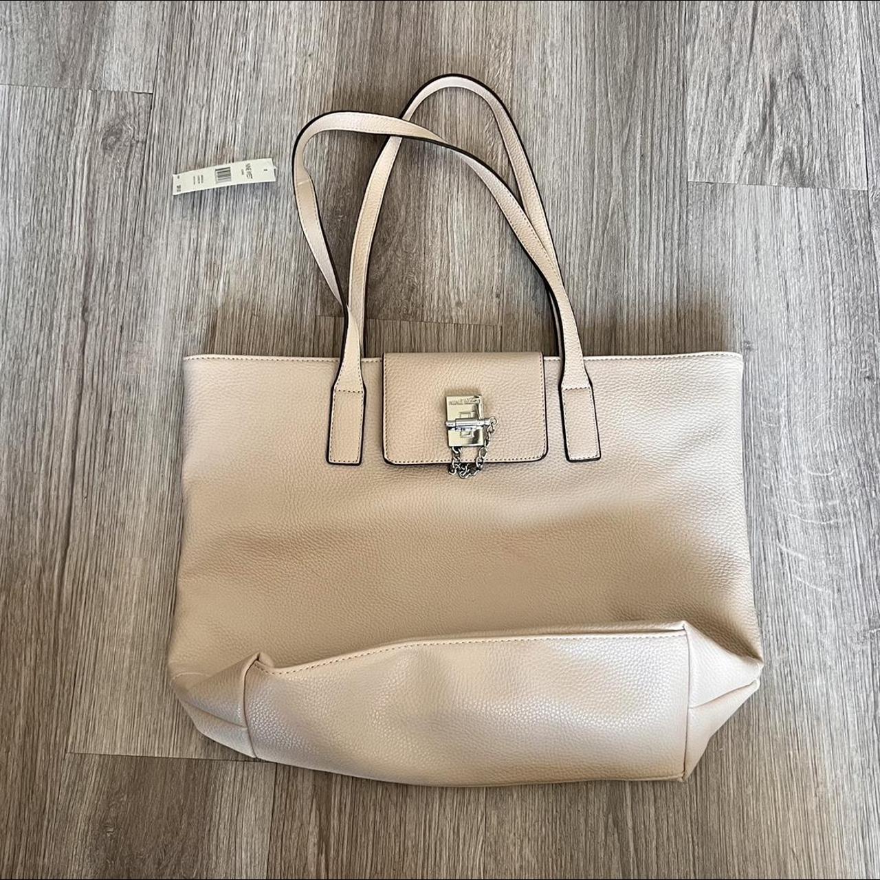 beige nine west tote bag very spacious and perfect. Depop