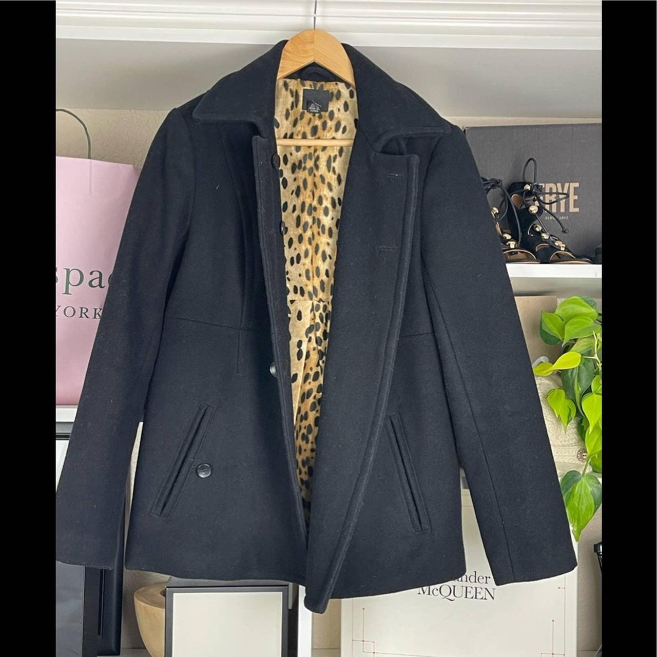 Leopard print hot sale pea coat